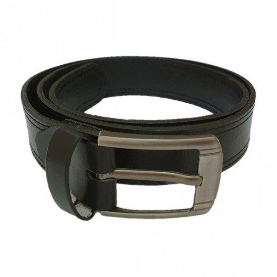 Men's Black/Dark Tan Real Leather Handmade Belts Zest-MHB-001 Men's Black/Dark Tan Real Leather Handmade Belts Zest-MHB-001