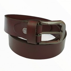 Men's Black/Dark Tan Real Leather Handmade Belt Zest-MHB-003