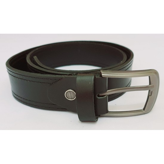 Men's Black/Dark Tan Real Leather Handmade Belt Zest-MHB-006 Men's Black/Dark Tan Real Leather Handmade Belt Zest-MHB-006