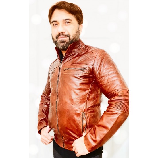 Made-to-measure|Men's Black/Brown Real Leather Handmade Jacket Zest-MHJ-001 Made-to-measure|Men's Black/Brown Real Leather Handmade Jacket Zest-MHJ-001