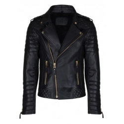 Made-to-measure Men's Real Leather Handmade Jacket Zest-MHJ-003