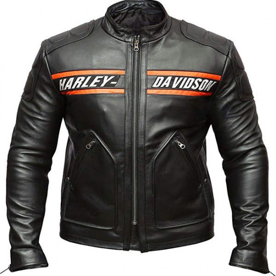 Made-to-measure|Men's Black Harley Davidson Real Leather Biker Jacket - Zest-MHJ-006 Made-to-measure|Men's Black Harley Davidson Real Leather Biker Jacket - Zest-MHJ-006