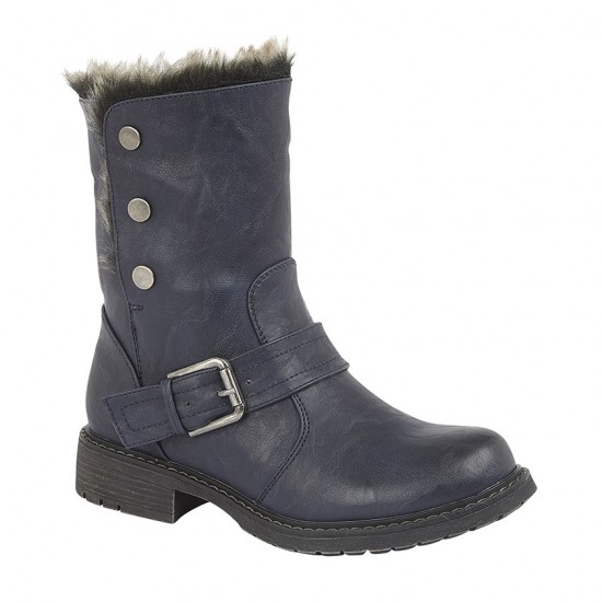 Cipriata Press Stud Fold Down Biker Style Ankle Boot-L 830NC Cipriata Press Stud Fold Down Biker Style Ankle Boot-L 830NC