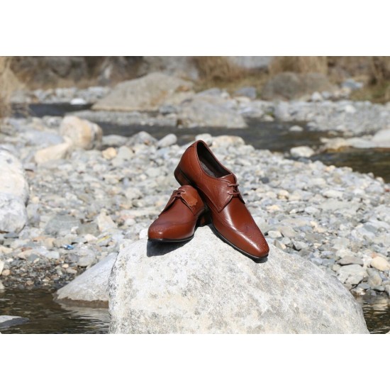 Dark Tan Lace Up Brogues Italian Design ZEST-MHS-005 Dark Tan Lace Up Brogues Italian Design ZEST-MHS-005