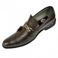 Brown Slip On Smart Italian Designer Shoes MHS-033